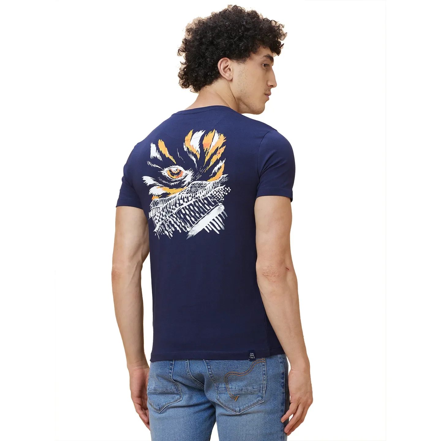 Navy Regular Fit Men's Short Sleeves T-Shirt by Being Human Clothing - Image 3