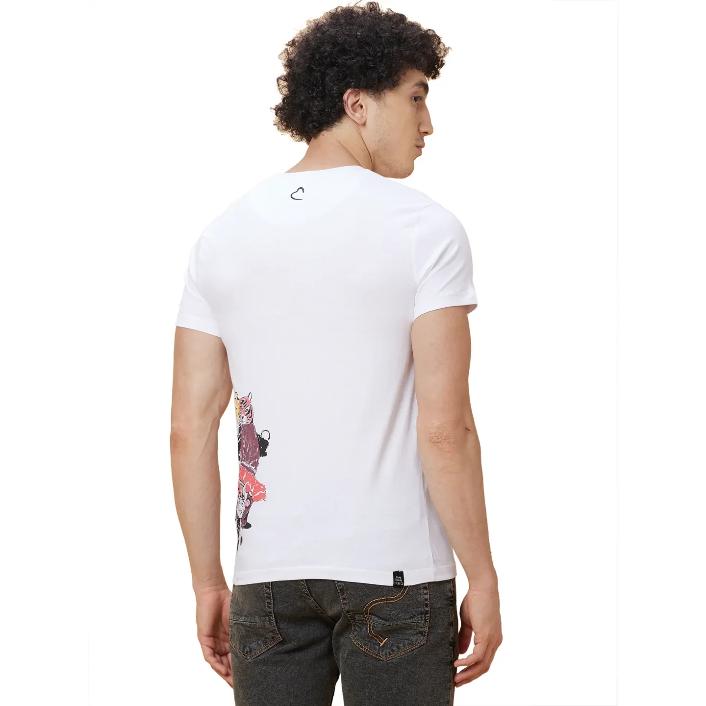 White Regular Fit Men's Short Sleeves T-Shirt by Being Human Clothing - Image 3