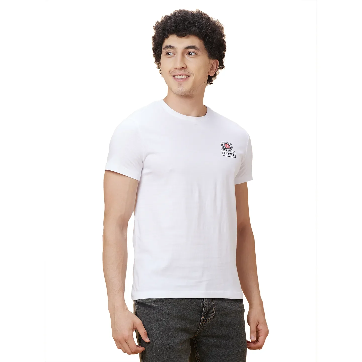 White Regular Fit Men's Short Sleeves T-Shirt by Being Human Clothing - Image 4