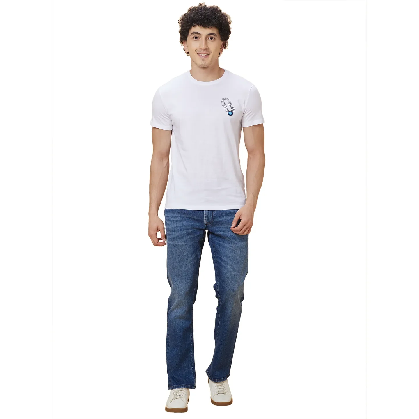 White Regular Fit Round Neck Men's T-Shirt by Being Human Clothing - Image 2