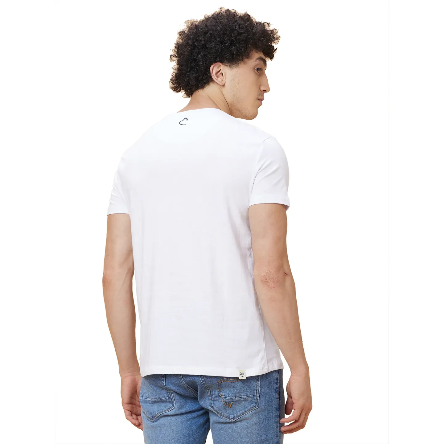 White Regular Fit Men's Short Sleeves T-Shirt by Being Human Clothing - Image 3