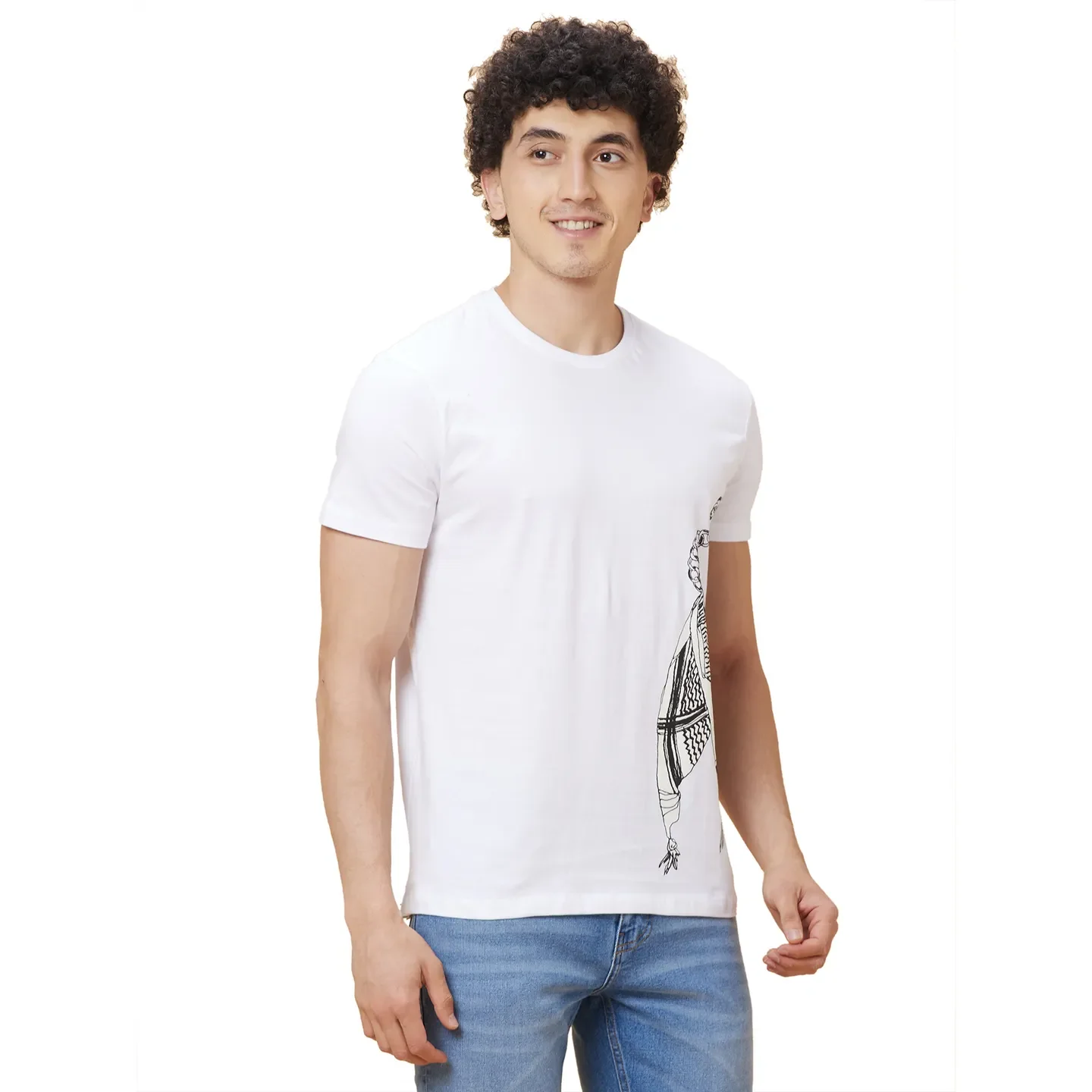 White Regular Fit Men's Short Sleeves T-Shirt by Being Human Clothing - Image 4