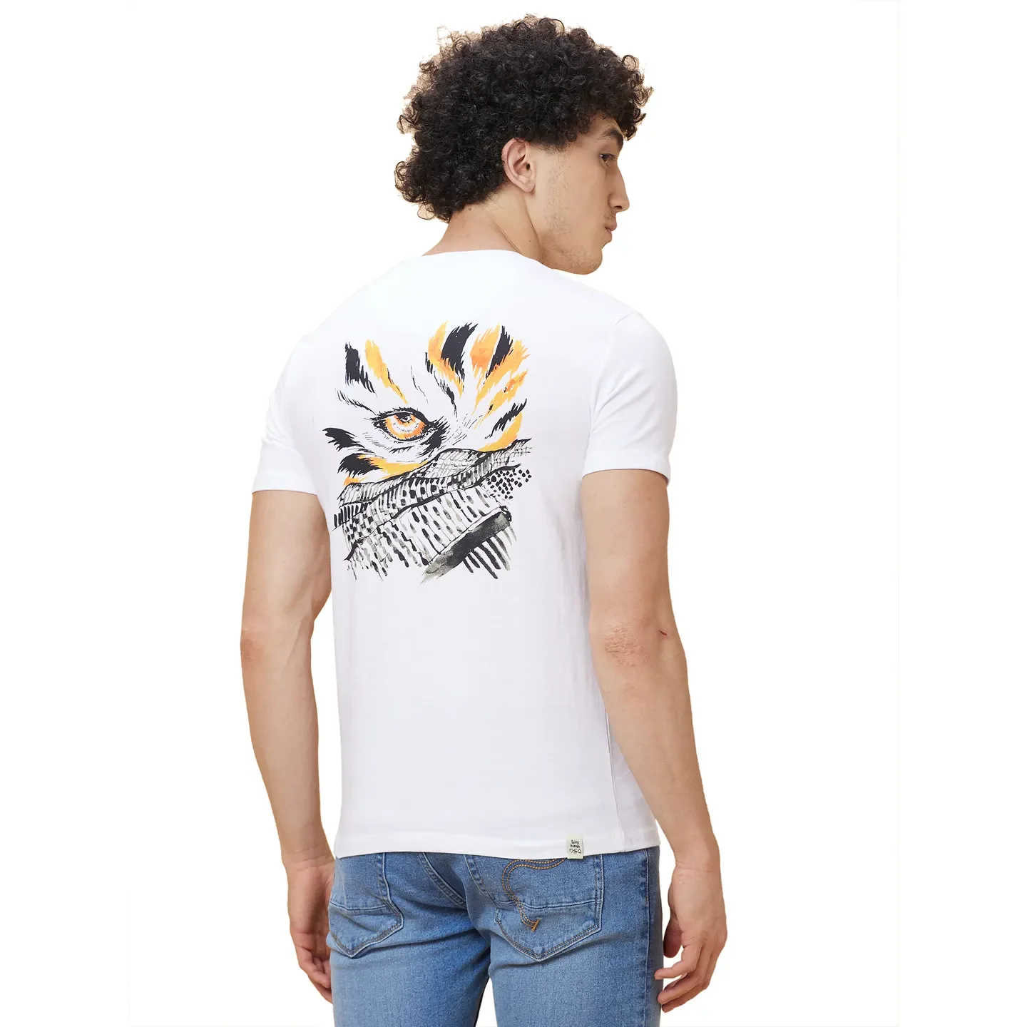 White Regular Fit Men's Short Sleeves T-Shirt by Being Human Clothing - Image 3