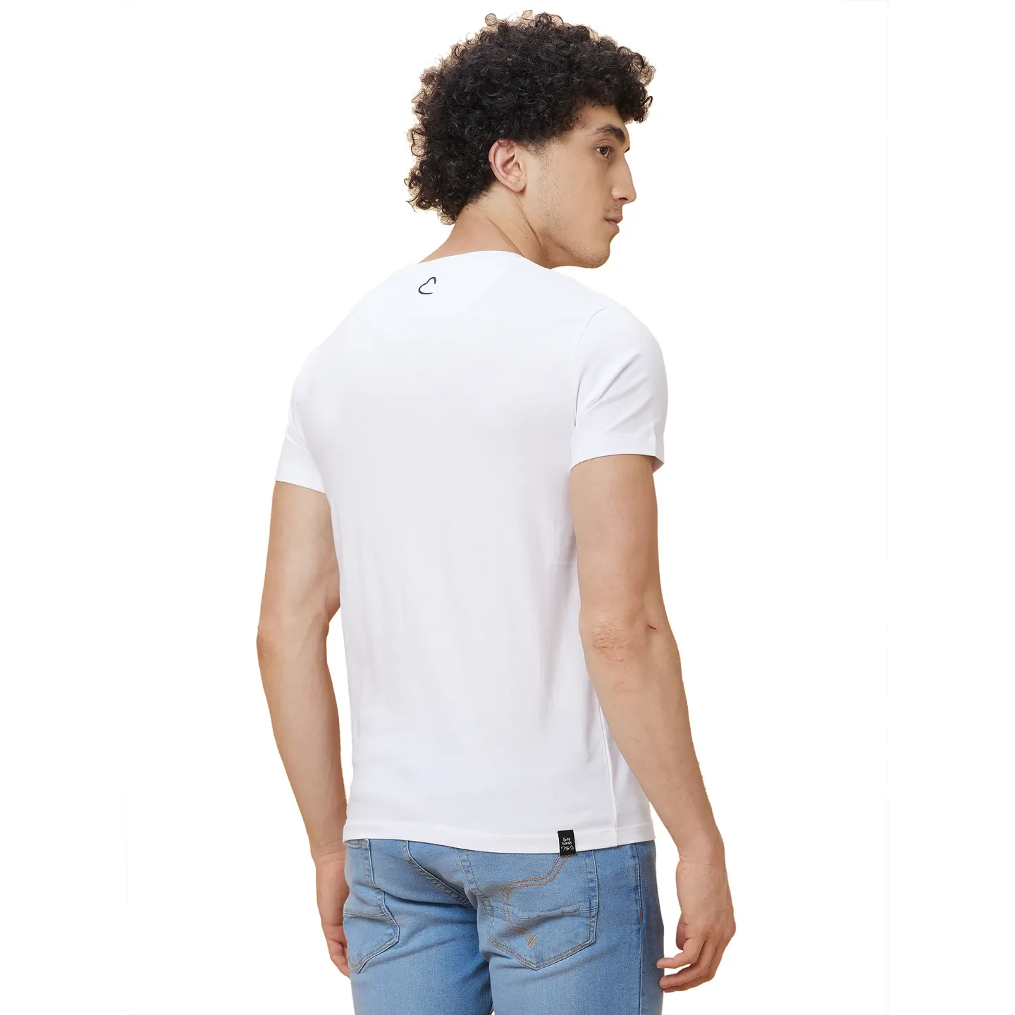 White Regular Fit Round Neck Men's T-Shirt by Being Human Clothing - Image 3
