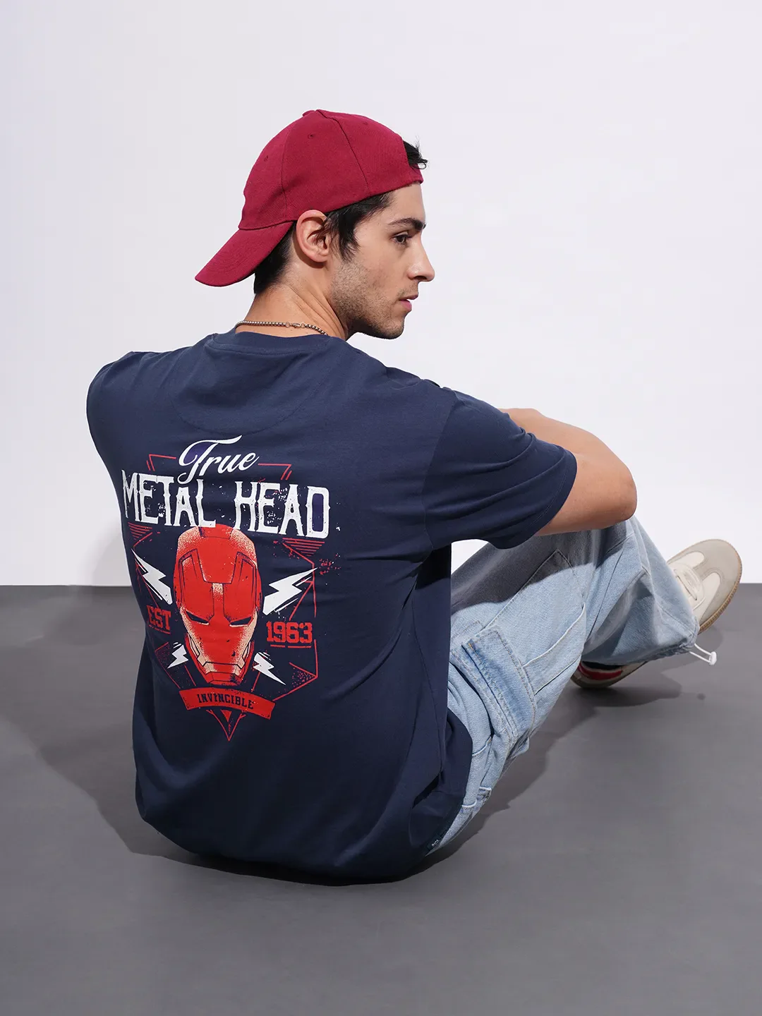 Avengers Navy Easy Fit Round Neck Men's T-Shirt by Being Human Clothing - Image 4