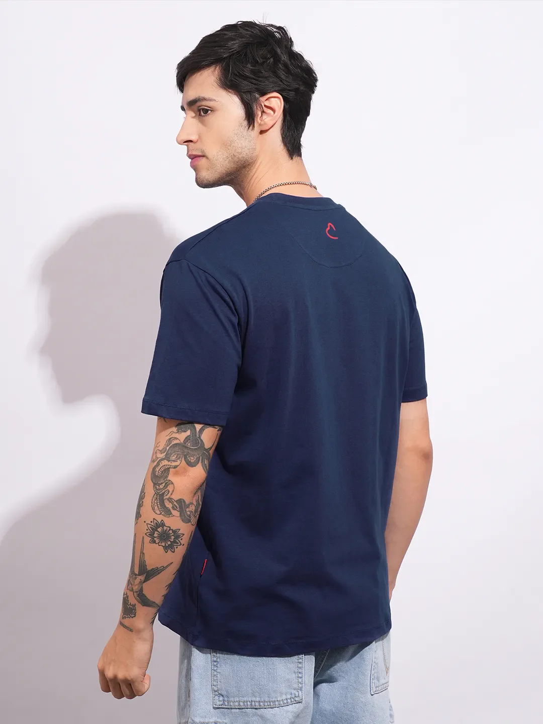 Captain America Navy Easy Fit Round Neck Men's T-Shirt by Being Human Clothing - Image 3