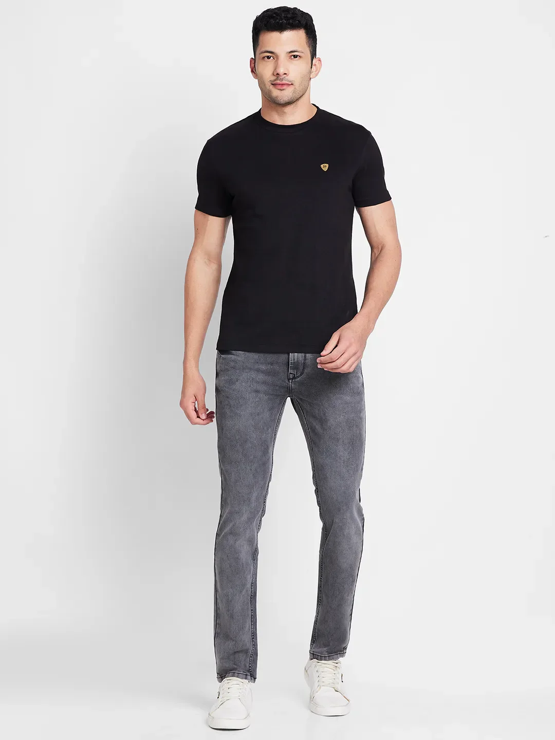Black Regular Fit Men's Short Sleeves T-Shirt by Being Human Clothing - Image 2