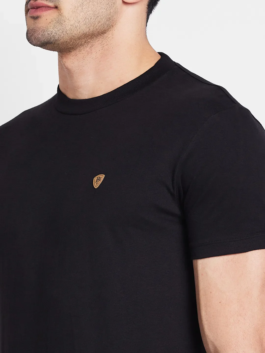 Black Regular Fit Men's Short Sleeves T-Shirt by Being Human Clothing - Image 5