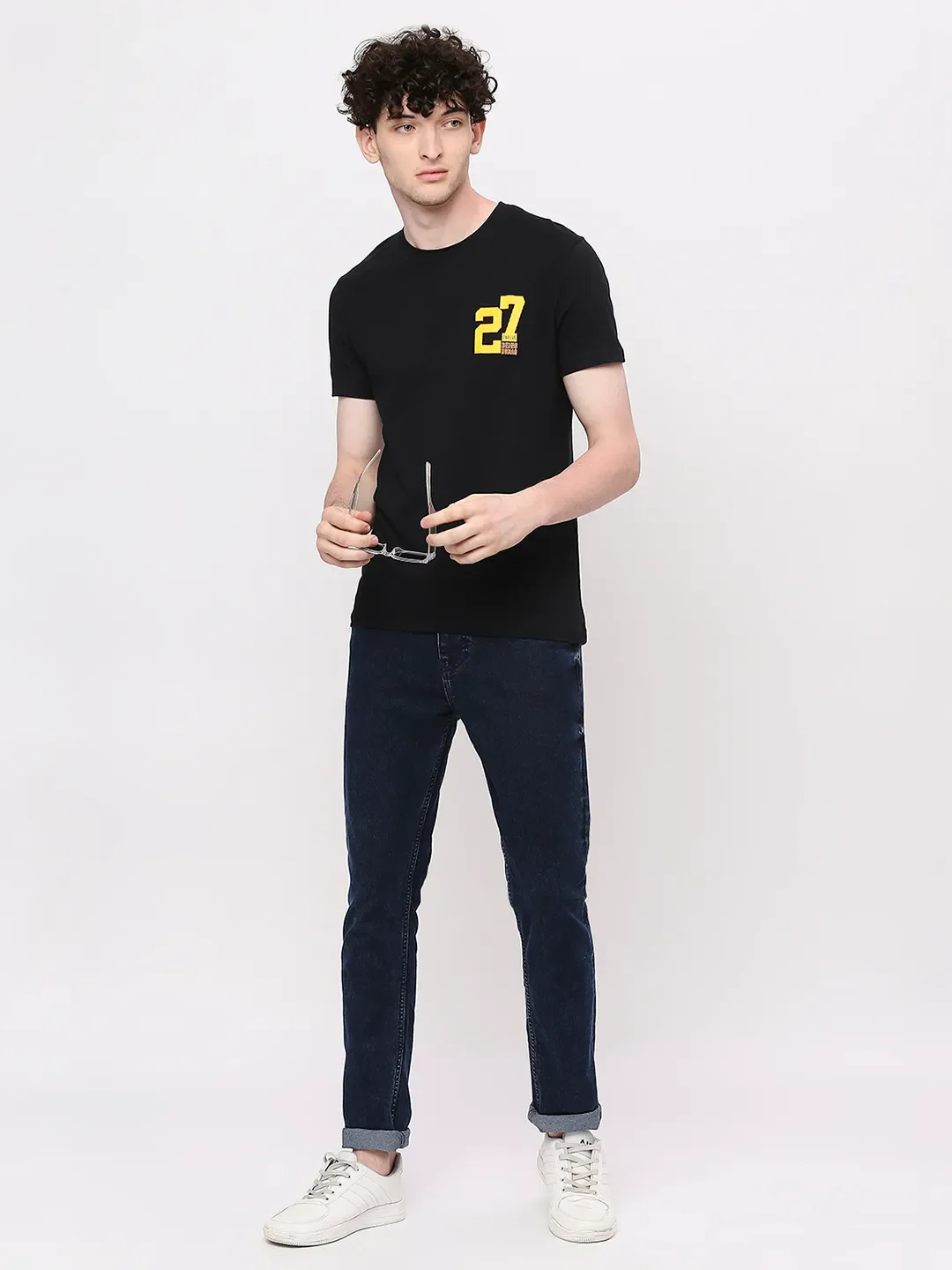 Black Regular Fit Men's Short Sleeves T-Shirt by Being Human Clothing - Image 6