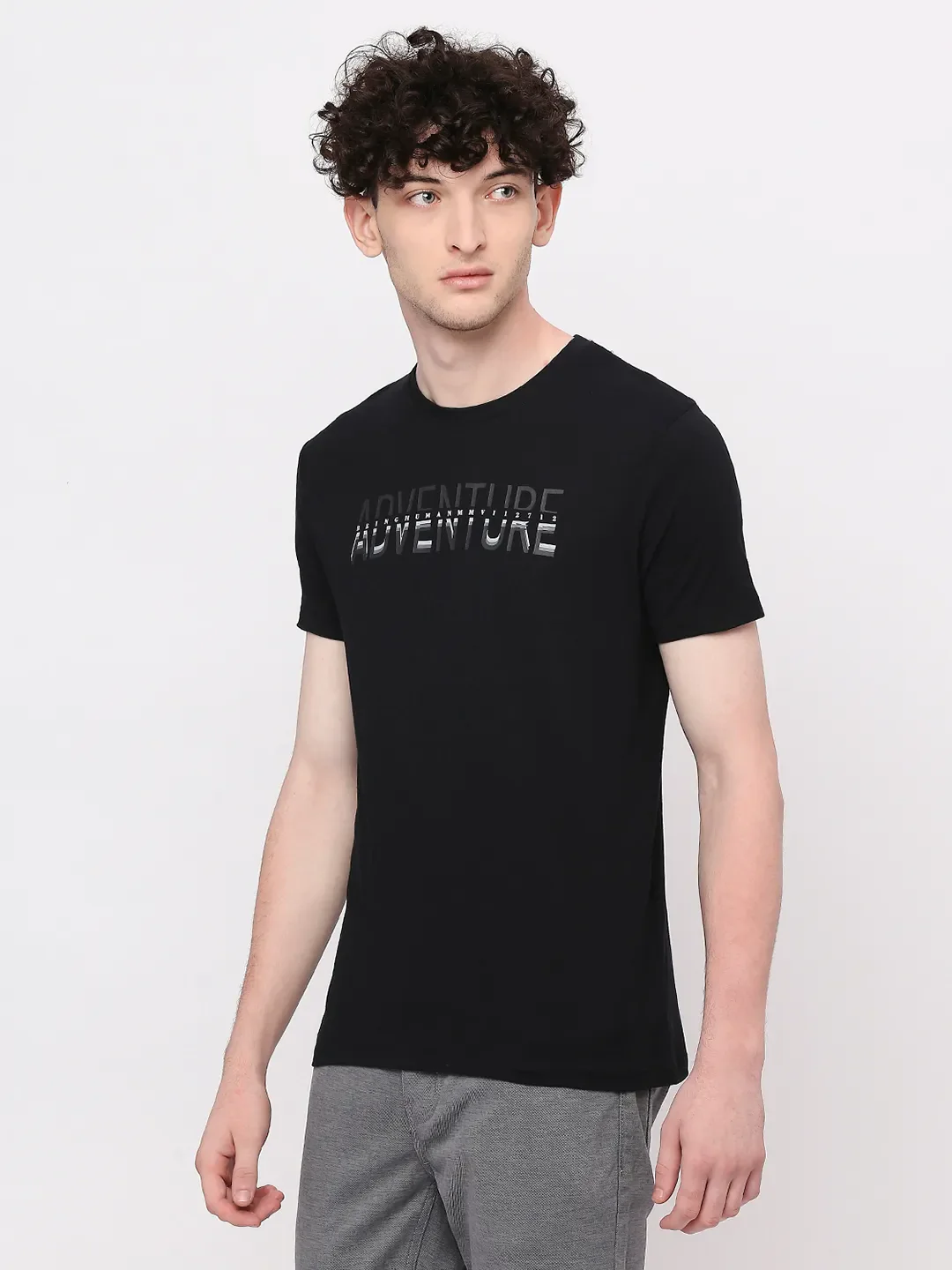 Black Regular Fit Men's Short Sleeves T-Shirt by Being Human Clothing - Image 2