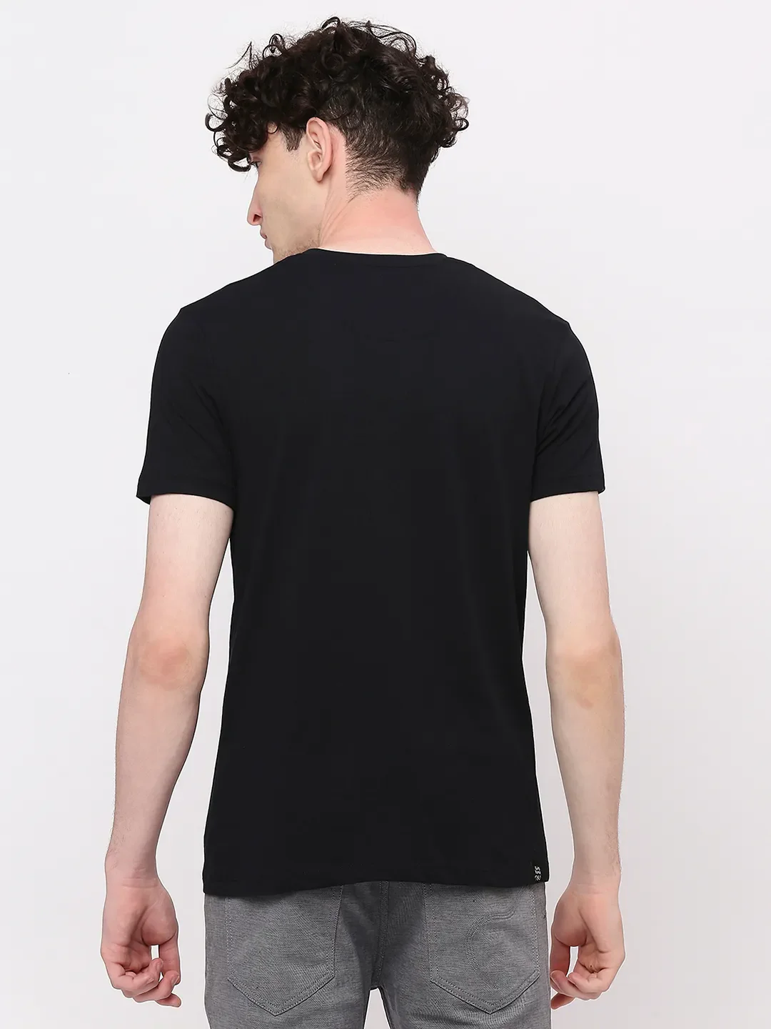 Black Regular Fit Men's Short Sleeves T-Shirt by Being Human Clothing - Image 4