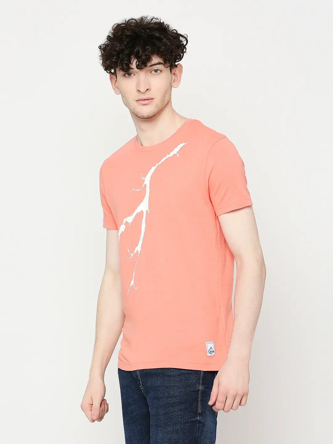 Orange Regular Fit Men's Short Sleeves T-Shirt by Being Human Clothing - Image 2