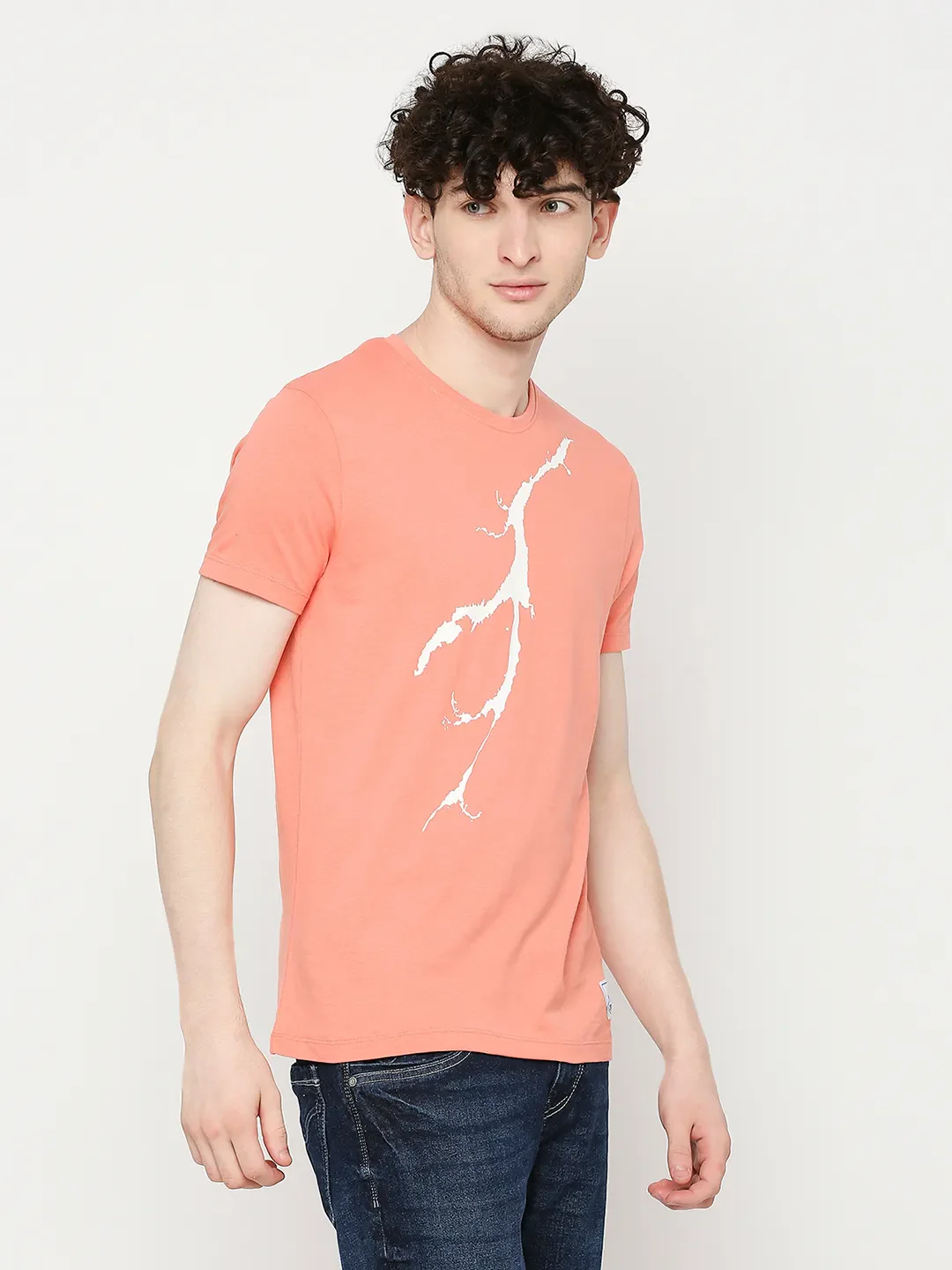 Orange Regular Fit Men's Short Sleeves T-Shirt by Being Human Clothing - Image 3