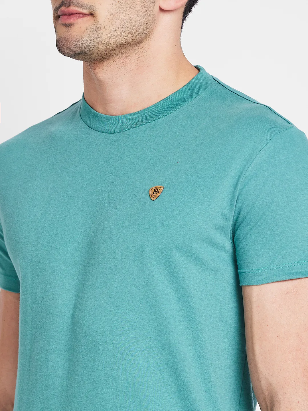 Green Regular Fit Round Neck Men's T-Shirt by Being Human Clothing - Image 5