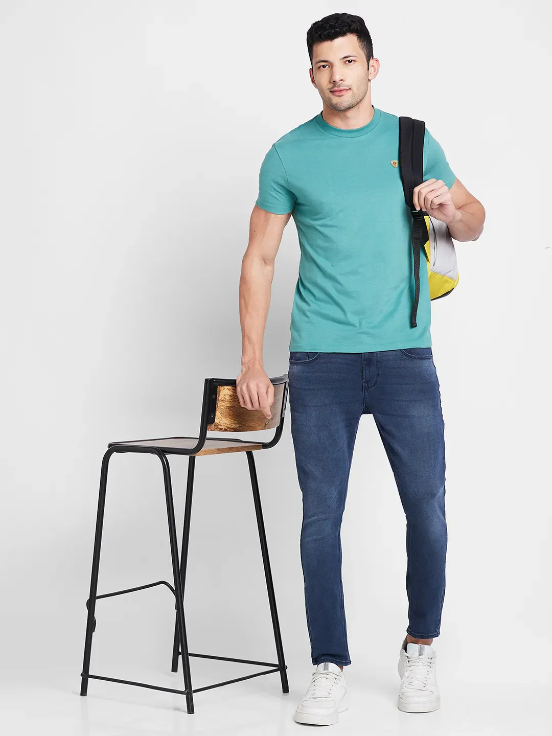 Green Regular Fit Round Neck Men's T-Shirt by Being Human Clothing - Image 6