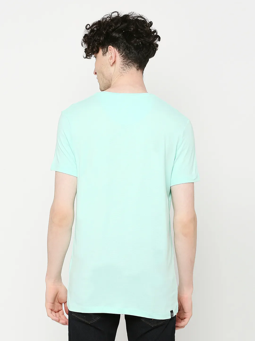 Green Regular Fit Round Neck Men's T-Shirt by Being Human Clothing - Image 4