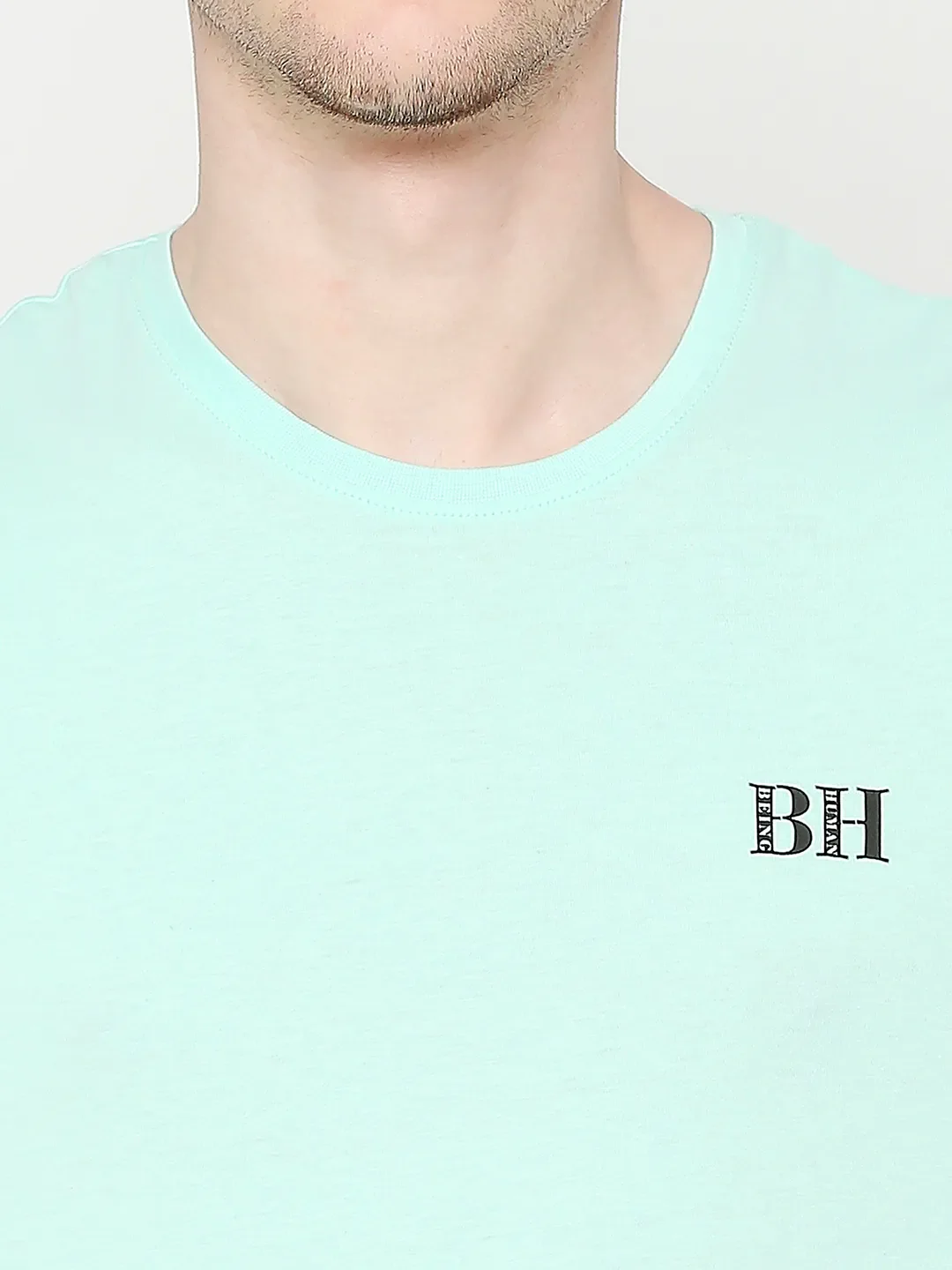 Green Regular Fit Round Neck Men's T-Shirt by Being Human Clothing - Image 5