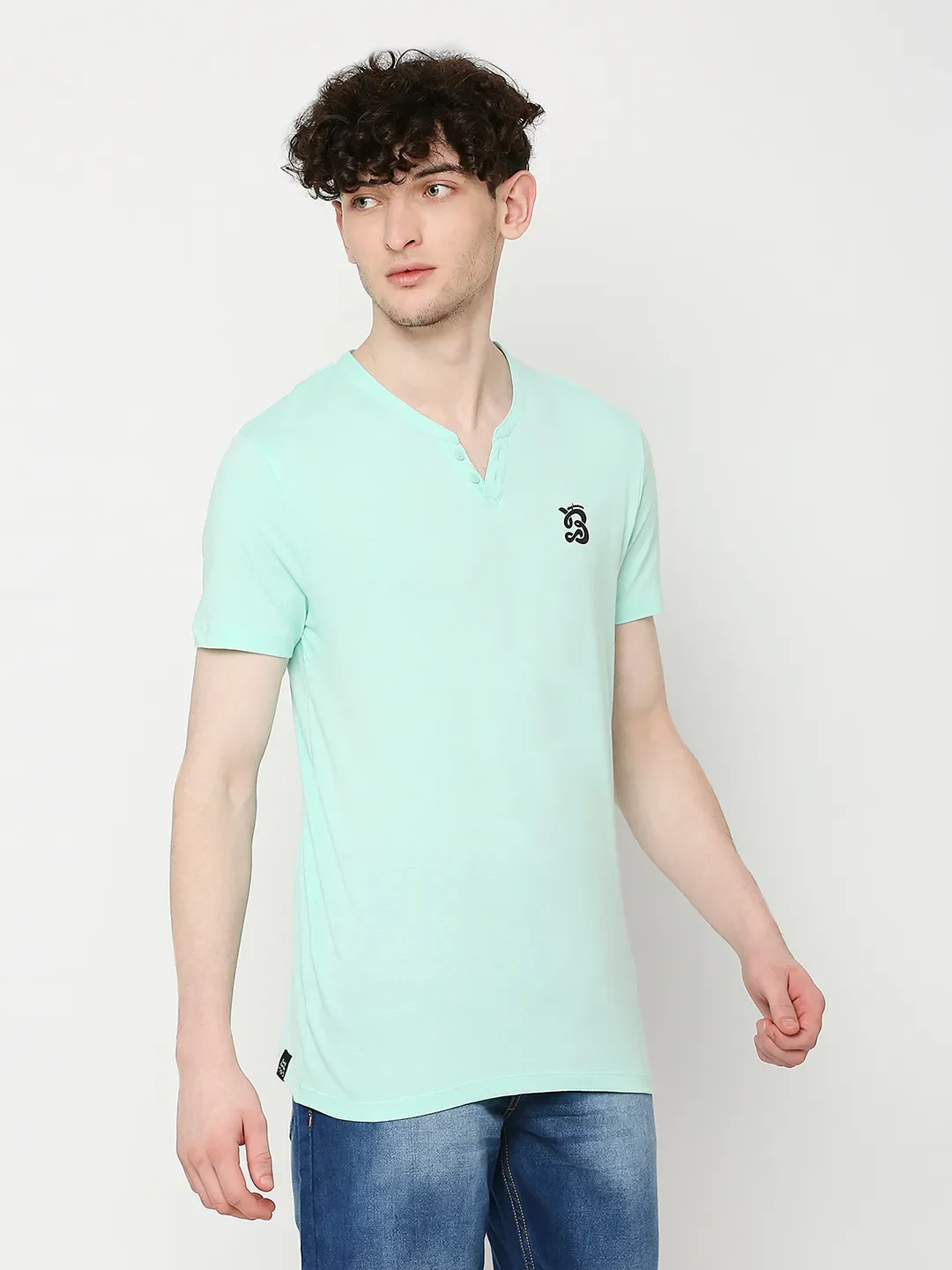 Green Regular Fit Round Neck Men's T-Shirt by Being Human Clothing - Image 3