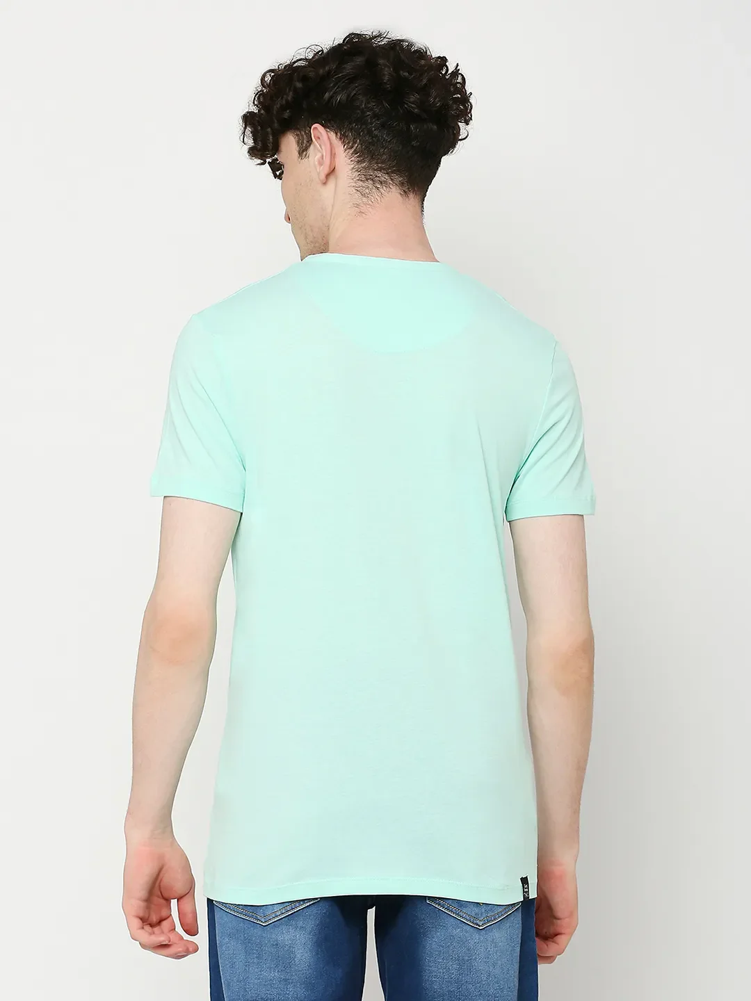 Green Regular Fit Round Neck Men's T-Shirt by Being Human Clothing - Image 4