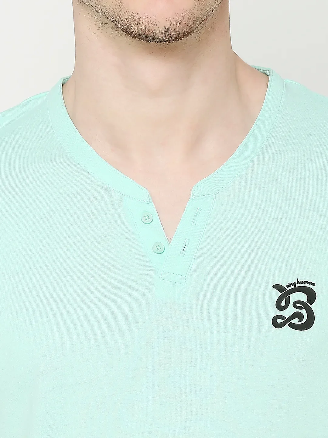 Green Regular Fit Round Neck Men's T-Shirt by Being Human Clothing - Image 5