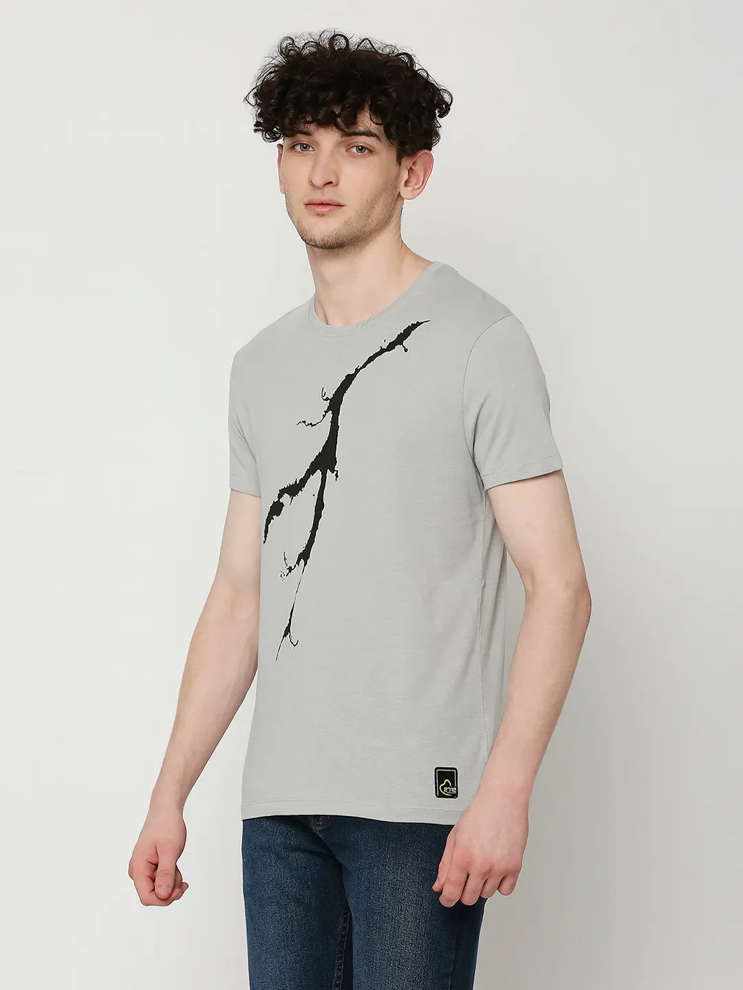 Grey Regular Fit Men's Short Sleeves T-Shirt by Being Human Clothing - Image 2