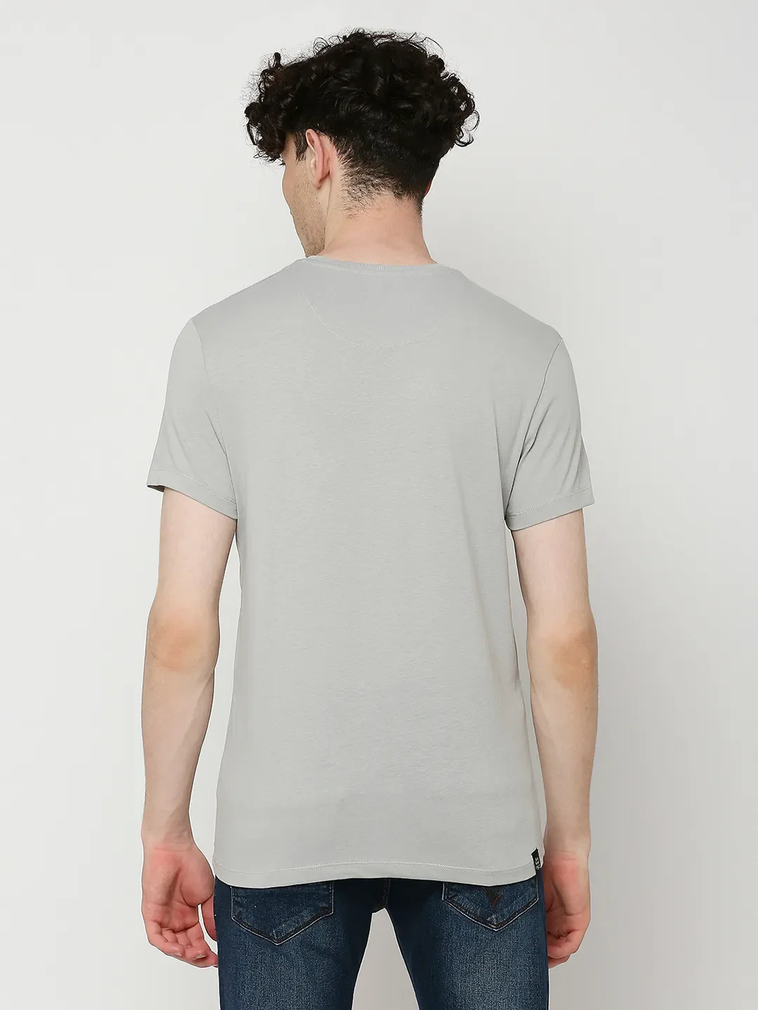 Grey Regular Fit Men's Short Sleeves T-Shirt by Being Human Clothing - Image 4