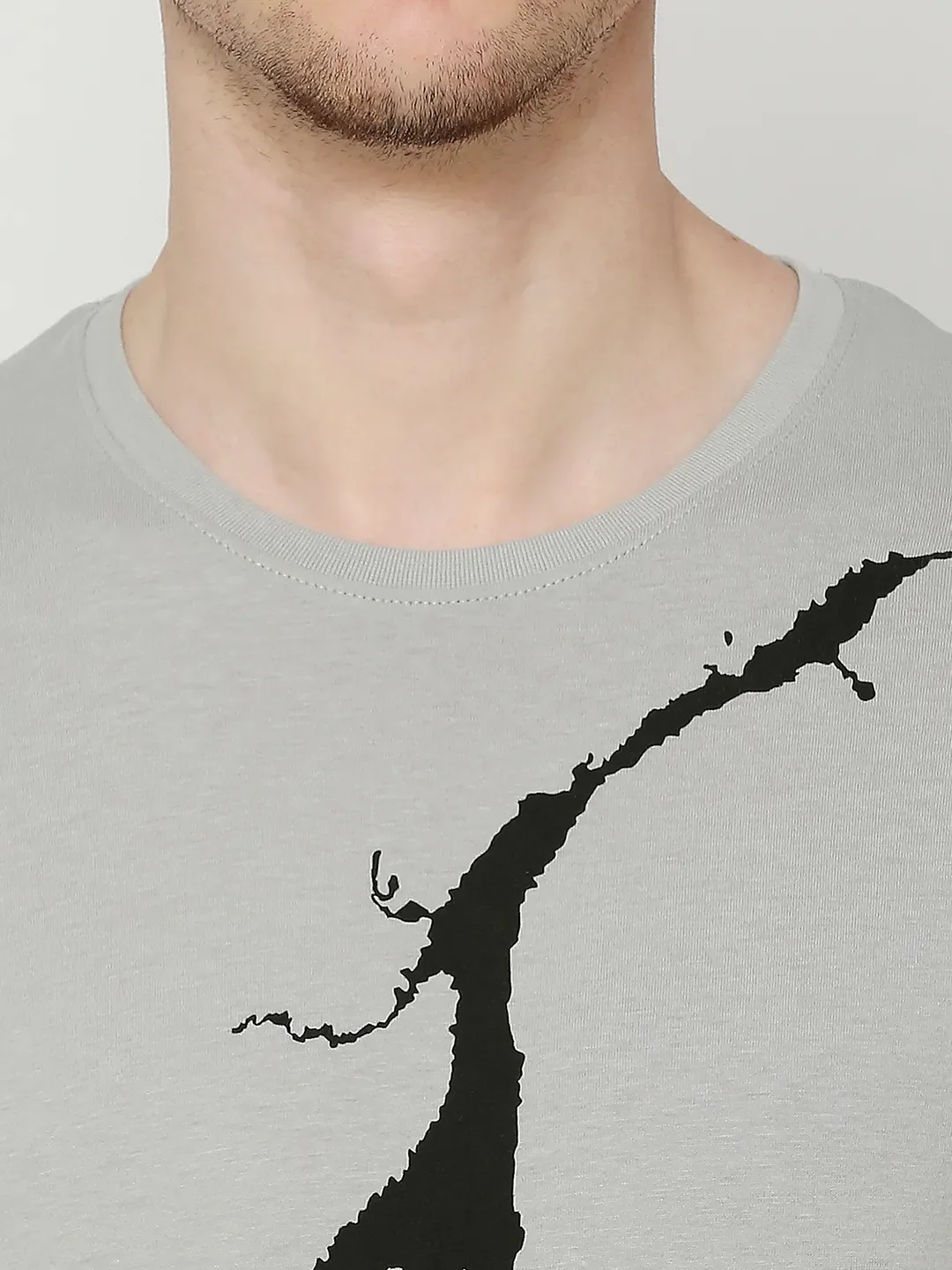 Grey Regular Fit Men's Short Sleeves T-Shirt by Being Human Clothing - Image 5