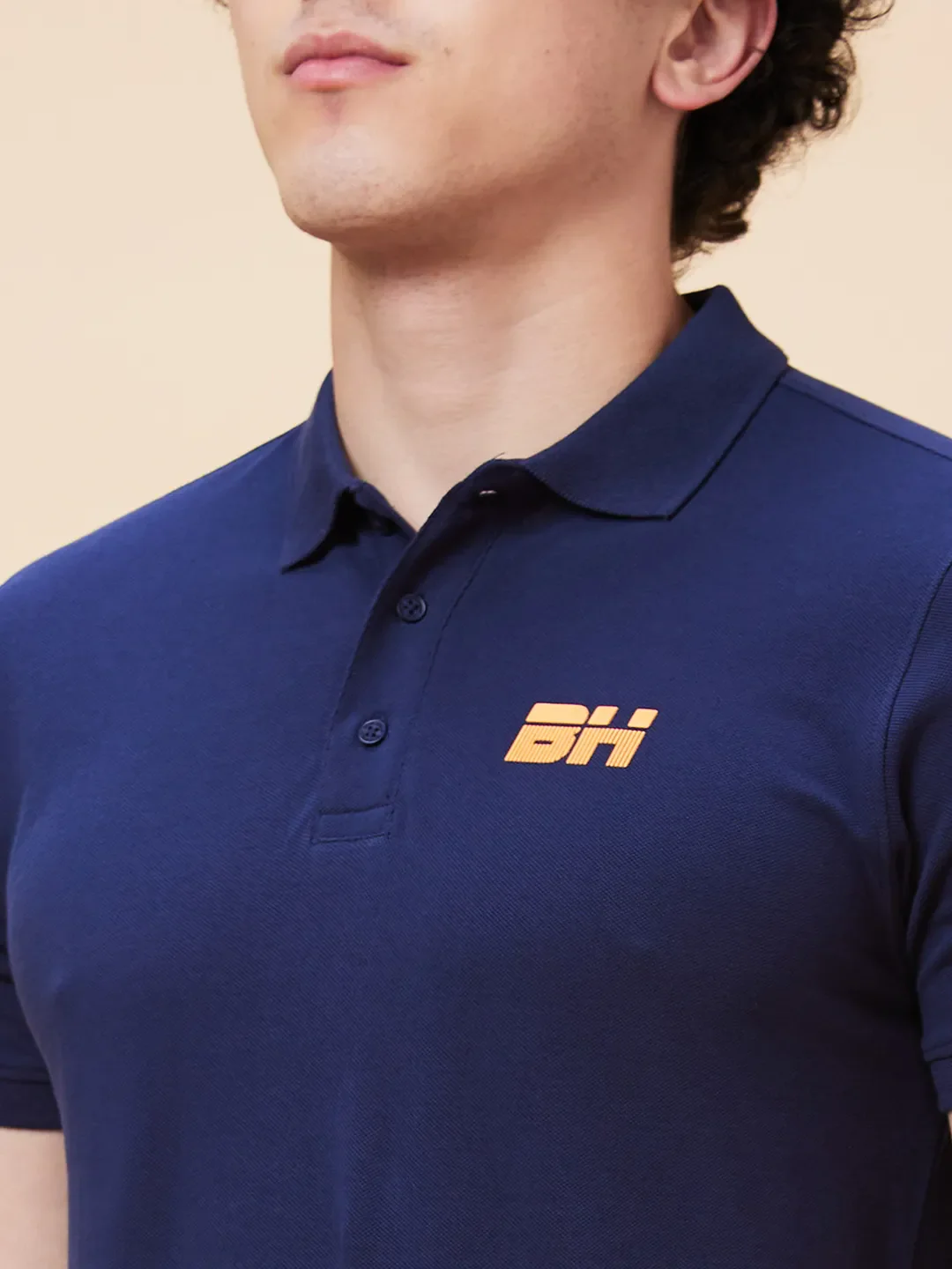 Navy Regular Fit Men's Polo T-Shirt by Being Human Clothing - Image 5