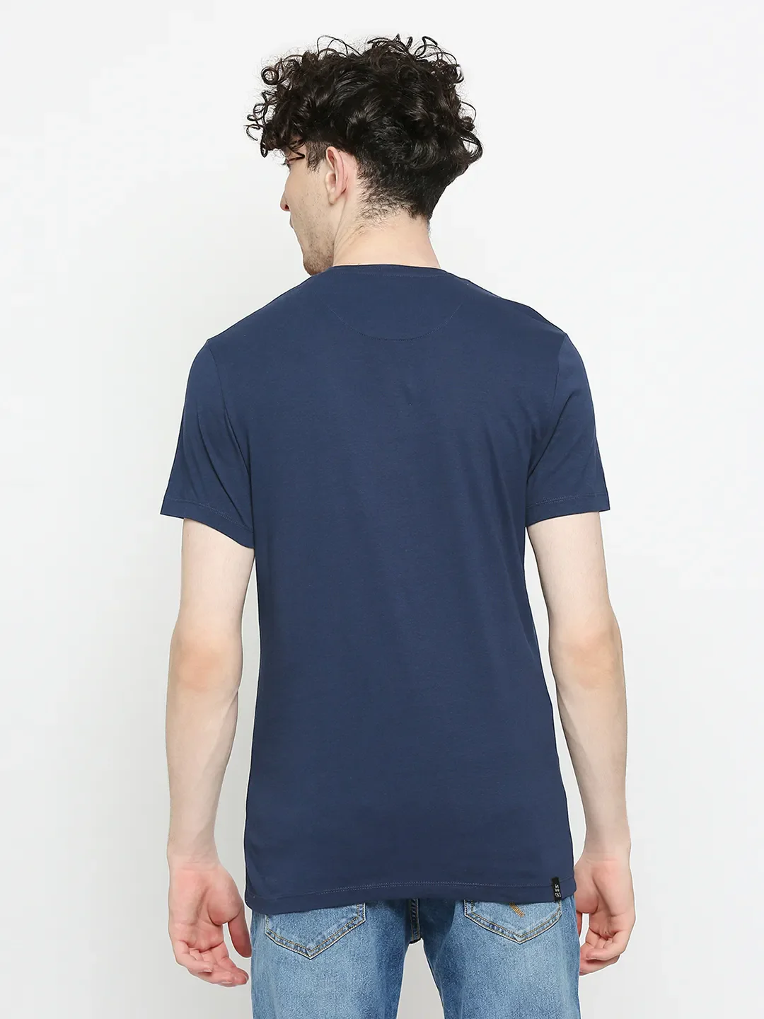 Navy Regular Fit Men's Short Sleeves T-Shirt by Being Human Clothing - Image 4