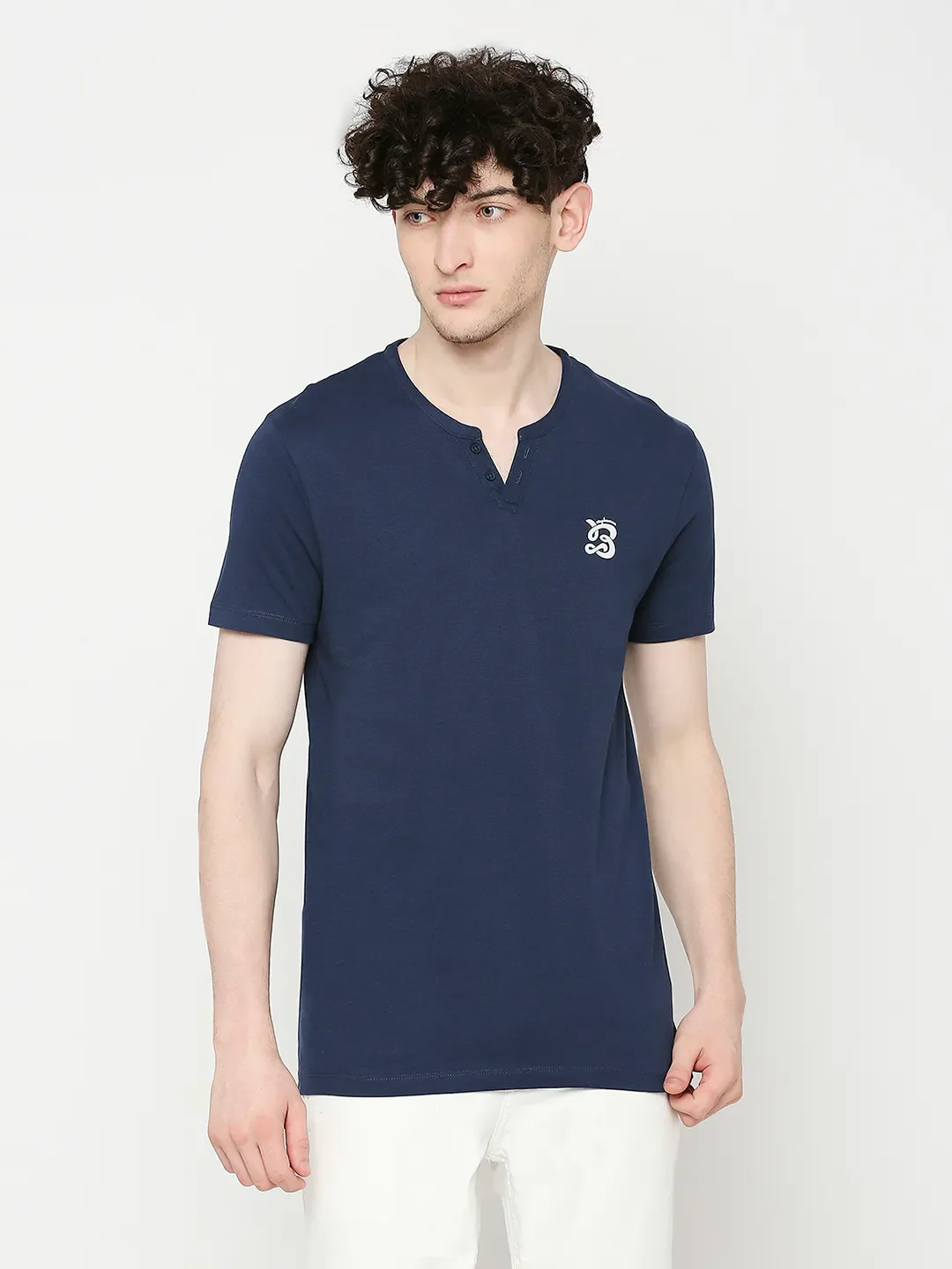 Navy Regular Fit Men's Short Sleeves T-Shirt by Being Human Clothing