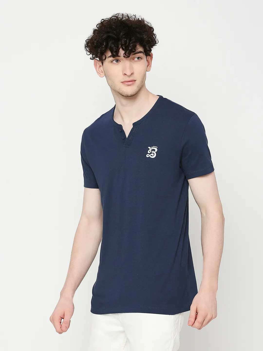 Navy Regular Fit Men's Short Sleeves T-Shirt by Being Human Clothing - Image 2