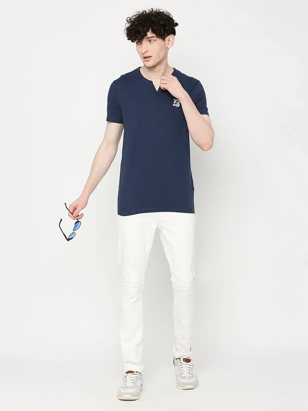 Navy Regular Fit Men's Short Sleeves T-Shirt by Being Human Clothing - Image 6