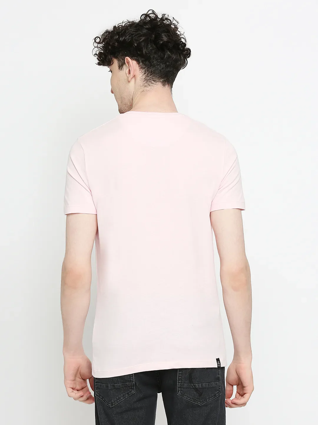 Pink Regular Fit Round Neck Men's T-Shirt by Being Human Clothing - Image 4