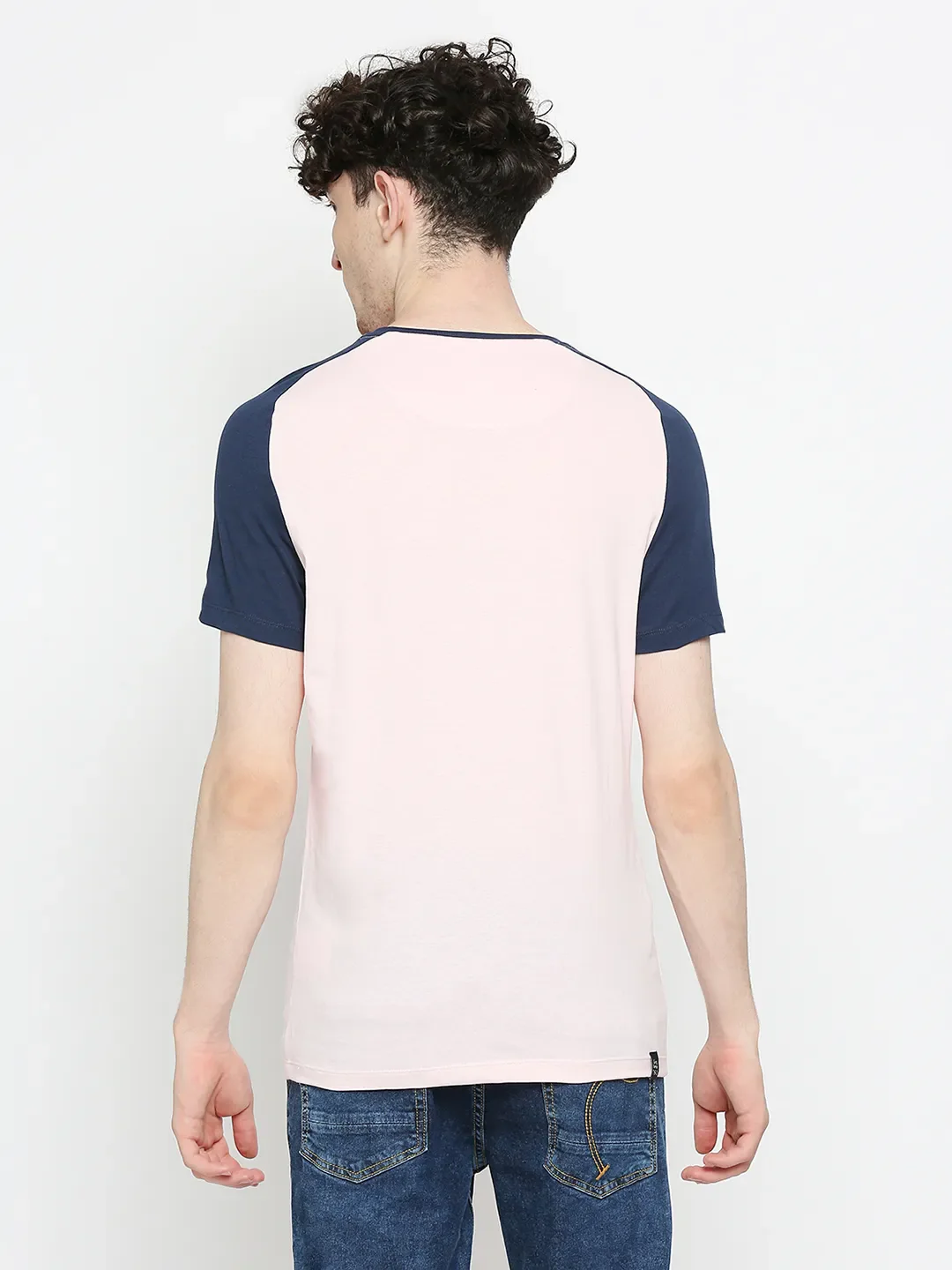 Pink Regular Fit Round Neck Men's T-Shirt by Being Human Clothing - Image 4