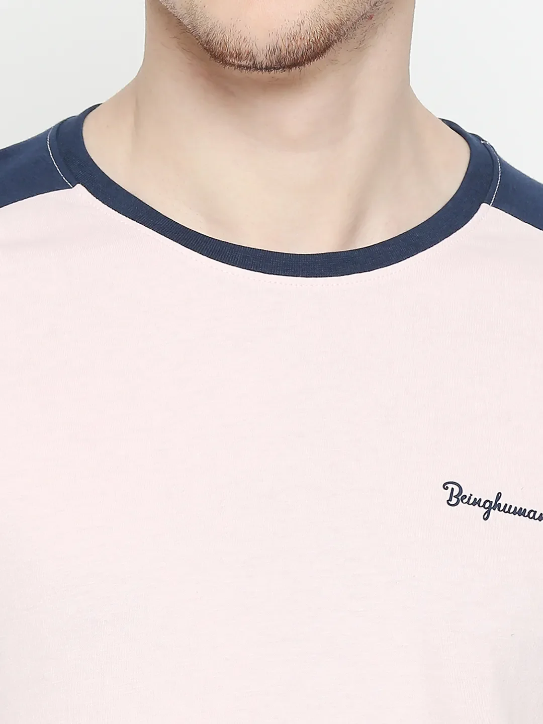 Pink Regular Fit Round Neck Men's T-Shirt by Being Human Clothing - Image 5