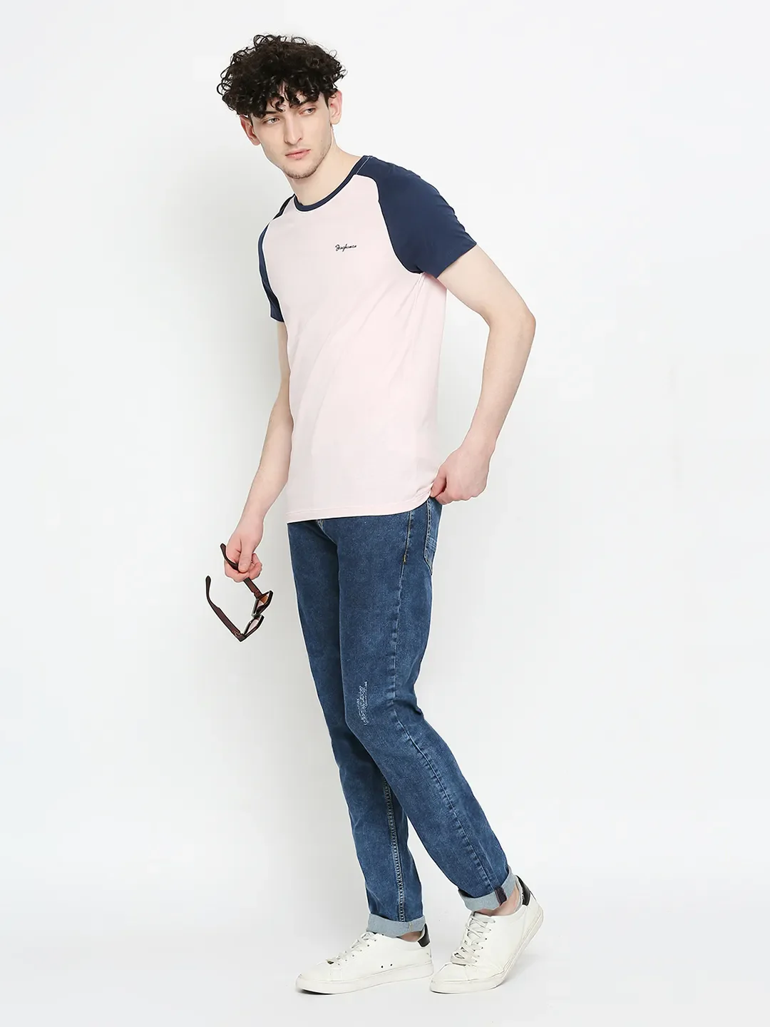 Pink Regular Fit Round Neck Men's T-Shirt by Being Human Clothing - Image 6