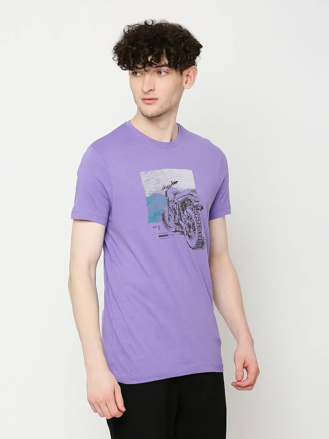 Purple Regular Fit Men's Short Sleeves T-Shirt by Being Human Clothing - Image 3