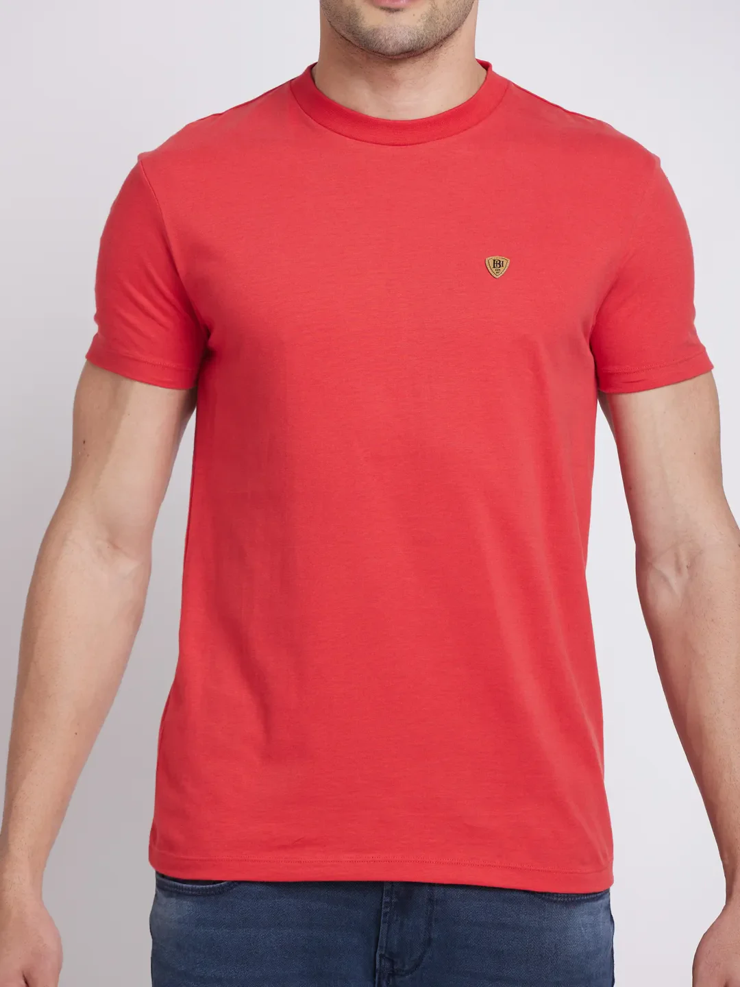 Red Regular Fit Round Neck Men's T-Shirt by Being Human Clothing - Image 4