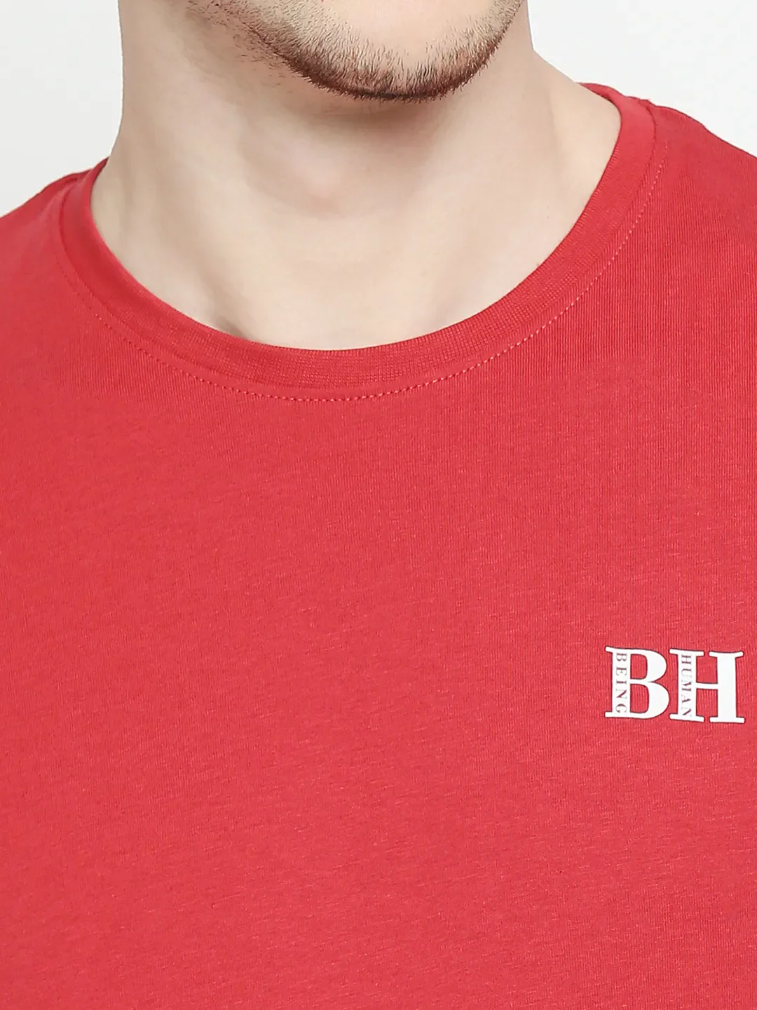 Red Regular Fit Round Neck Men's T-Shirt by Being Human Clothing - Image 5