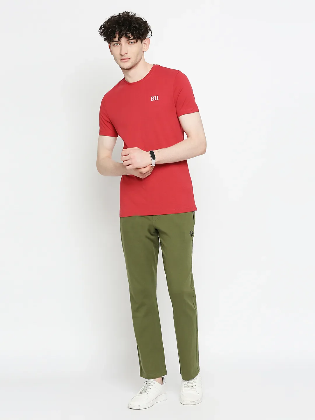 Red Regular Fit Round Neck Men's T-Shirt by Being Human Clothing - Image 6