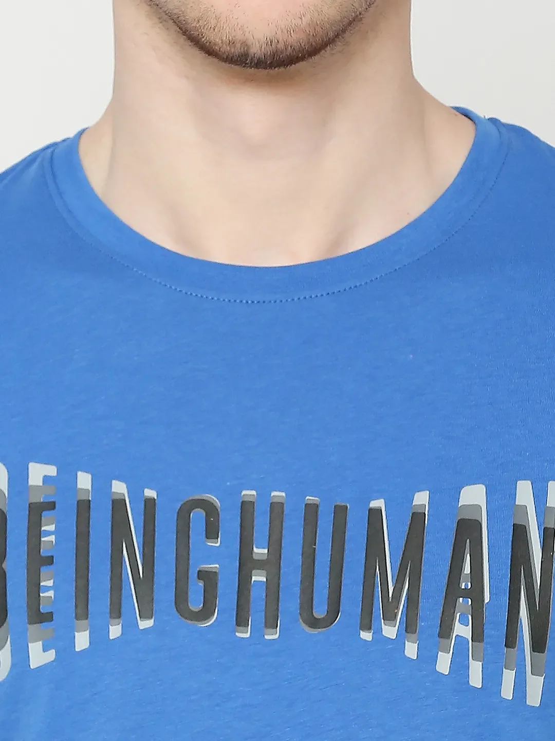 Royal Blue Regular Fit Round Neck Men's T-Shirt by Being Human Clothing - Image 5
