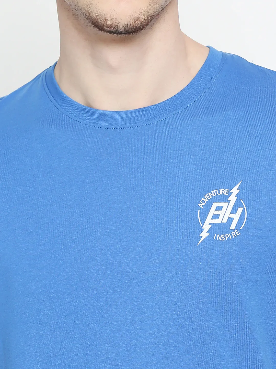 Royal Blue Regular Fit Round Neck Men's T-Shirt by Being Human Clothing - Image 5