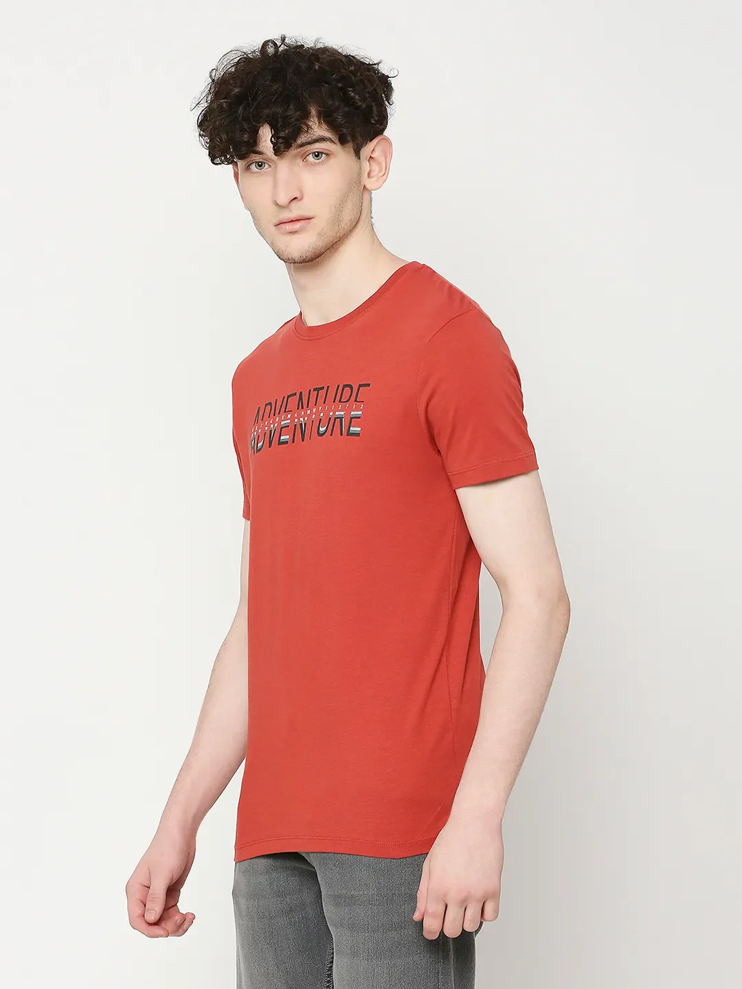 Rust Regular Fit Round Neck Men's T-Shirt by Being Human Clothing - Image 2