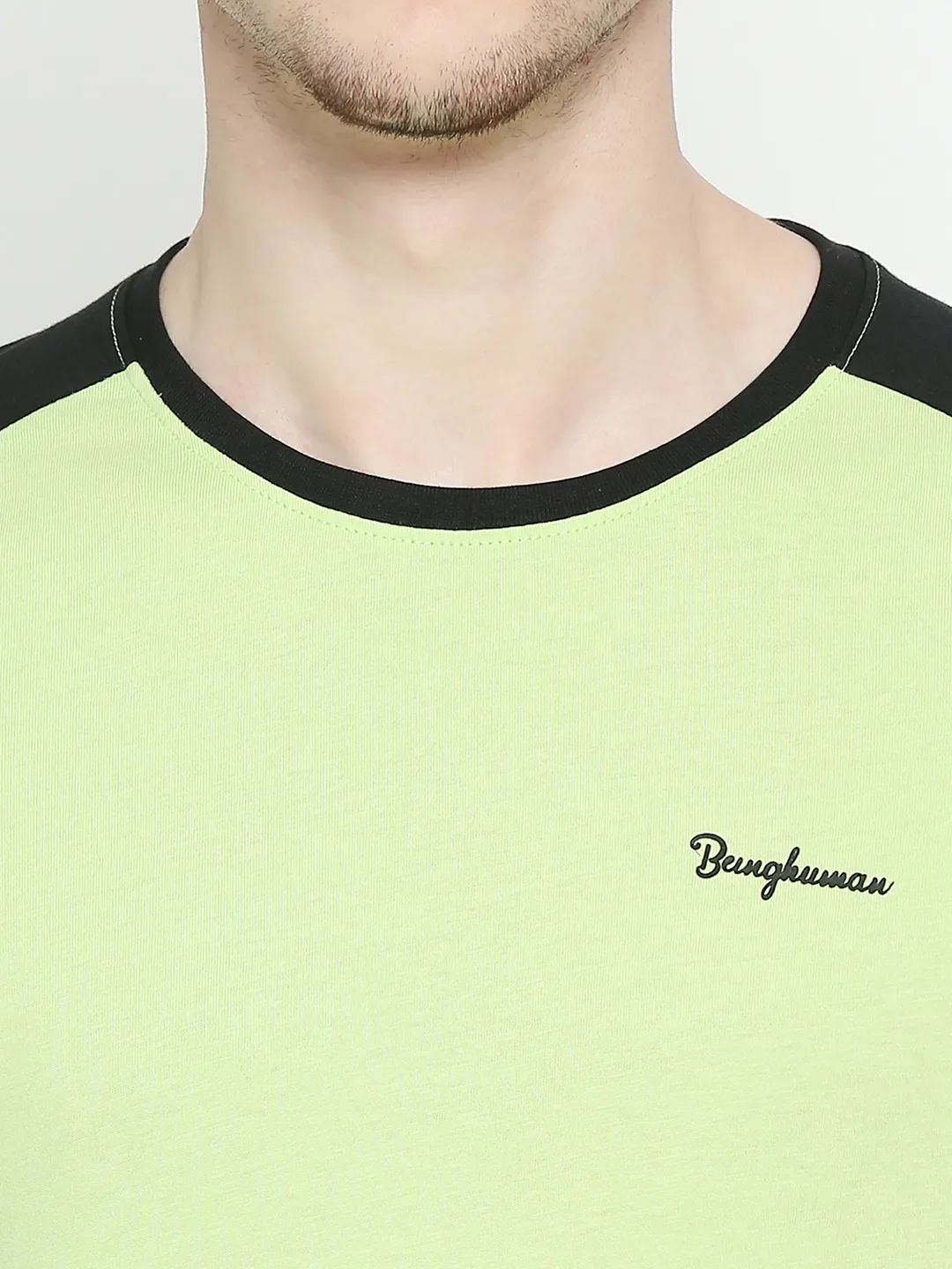 Green Regular Fit Men's Short Sleeves T-Shirt by Being Human Clothing - Image 5