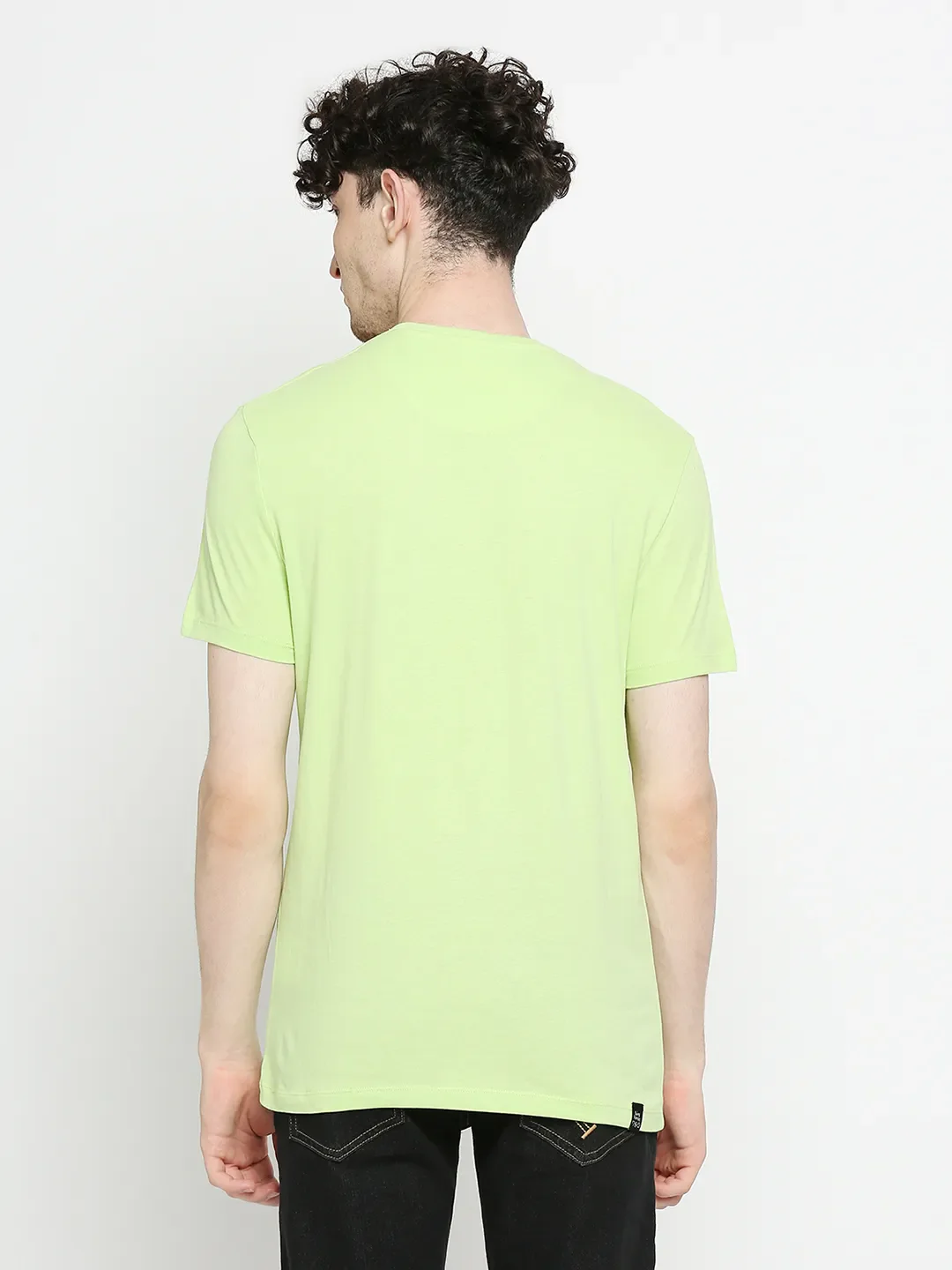 Sap Green Regular Fit Round Neck Men's T-Shirt by Being Human Clothing - Image 4