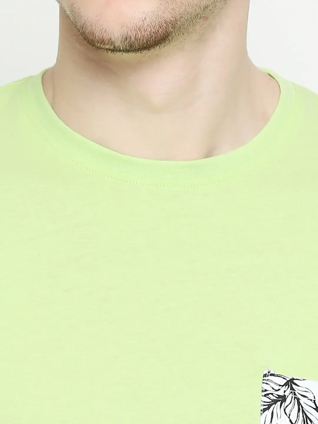 Sap Green Regular Fit Round Neck Men's T-Shirt by Being Human Clothing - Image 5
