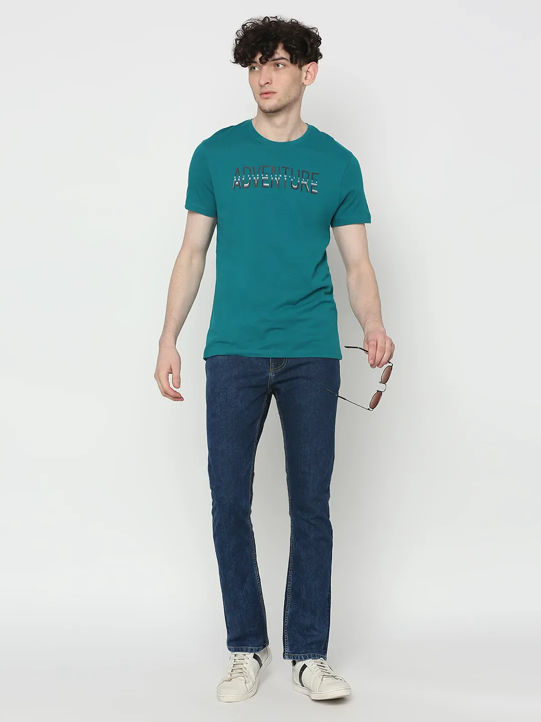 Blue Regular Fit Men's Short Sleeves T-Shirt by Being Human Clothing - Image 6