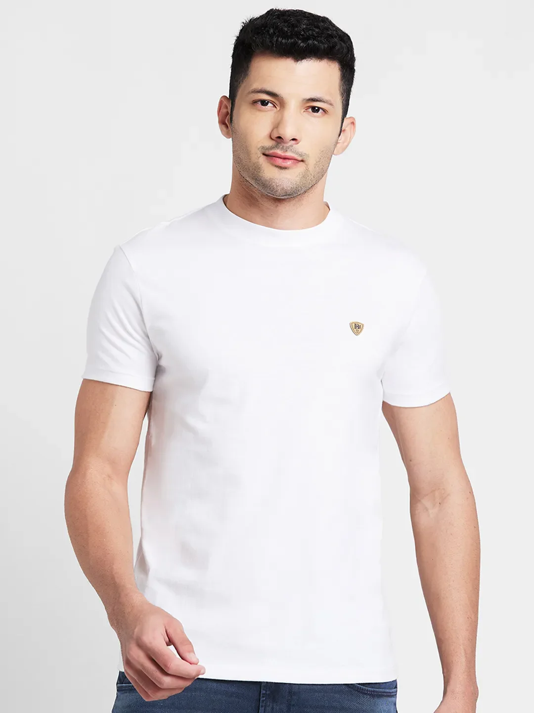 White Regular Fit Men's Short Sleeves T-Shirt by Being Human Clothing