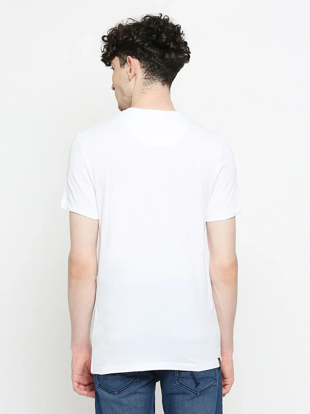 White Regular Fit Men's Short Sleeves T-Shirt by Being Human Clothing - Image 4