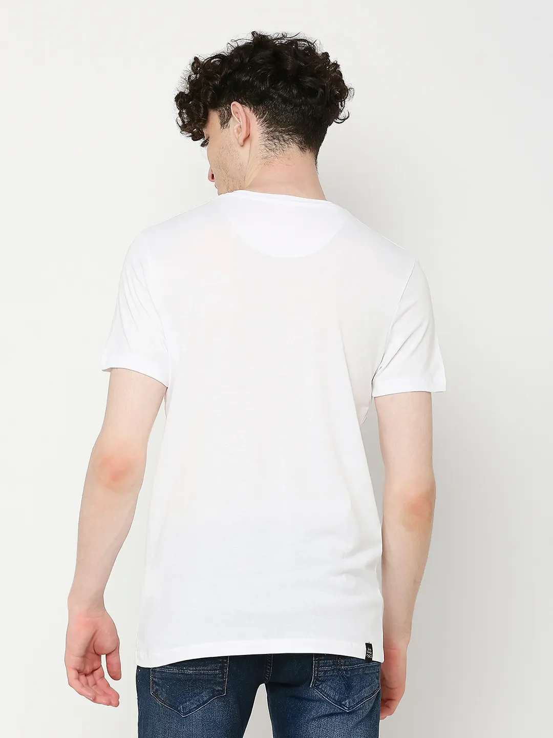 White Regular Fit Men's Short Sleeves T-Shirt by Being Human Clothing - Image 4